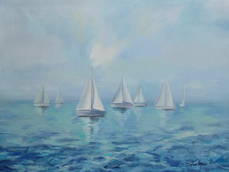 Boats in the Haze by Silvia Vassileva