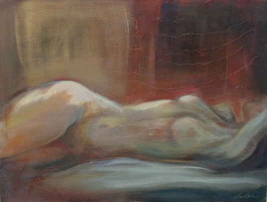 Nude on Red by Silvia Vassileva