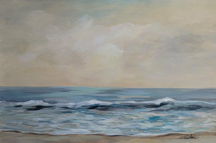 Teal Sea Waves by Silvia Vassileva