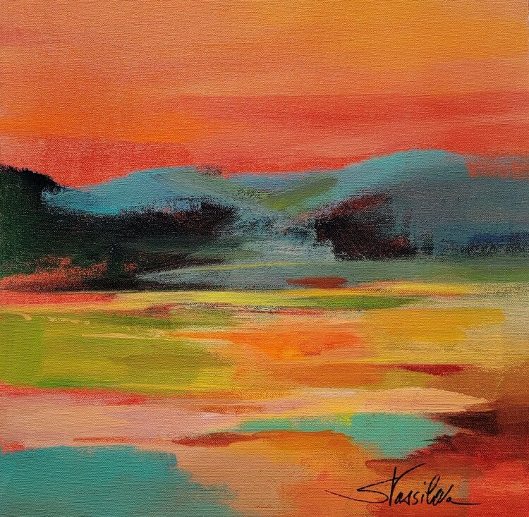 Flower Hill Sunset I by Silvia Vassileva