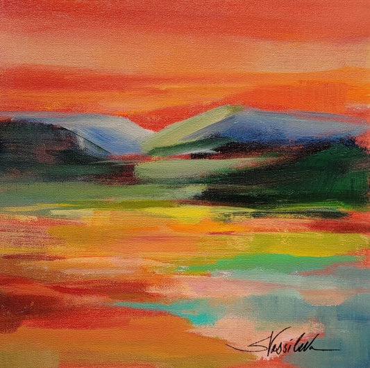Flower Hill Sunset II by Silvia Vassileva
