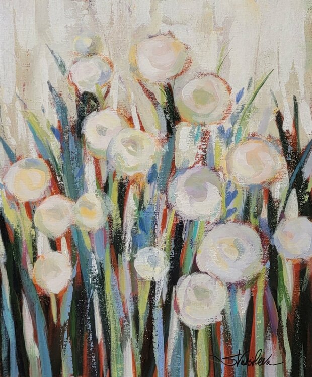 Sprinkled White Flowers I by Silvia Vassileva