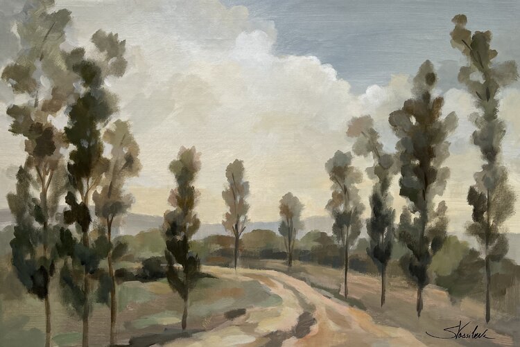 Poplars by the Road by Silvia Vassileva