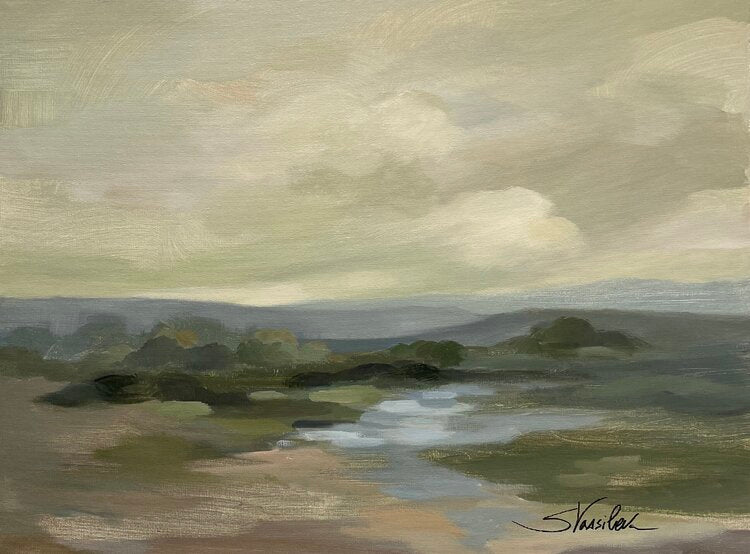 Muted Green Landscape by Silvia Vassileva