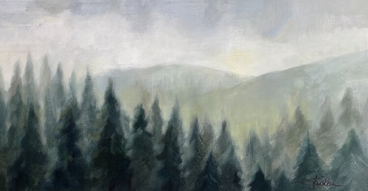 Pines in the Mist by Silvia Vassileva