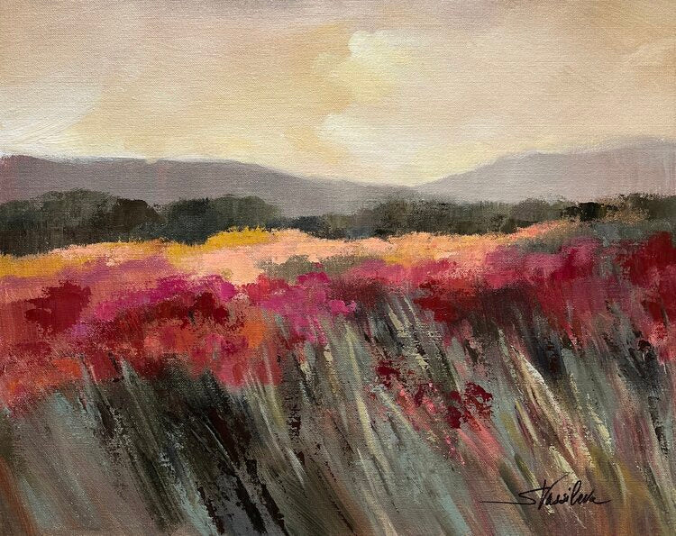 Coral and Magenta Meadow by Silvia Vassileva