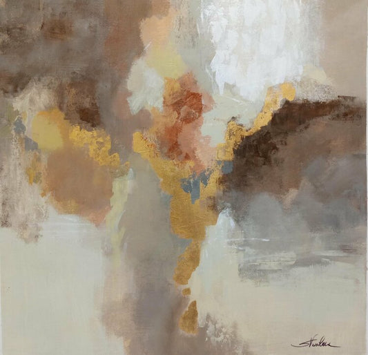 Neutral and Gold Abstract by Silvia Vassileva