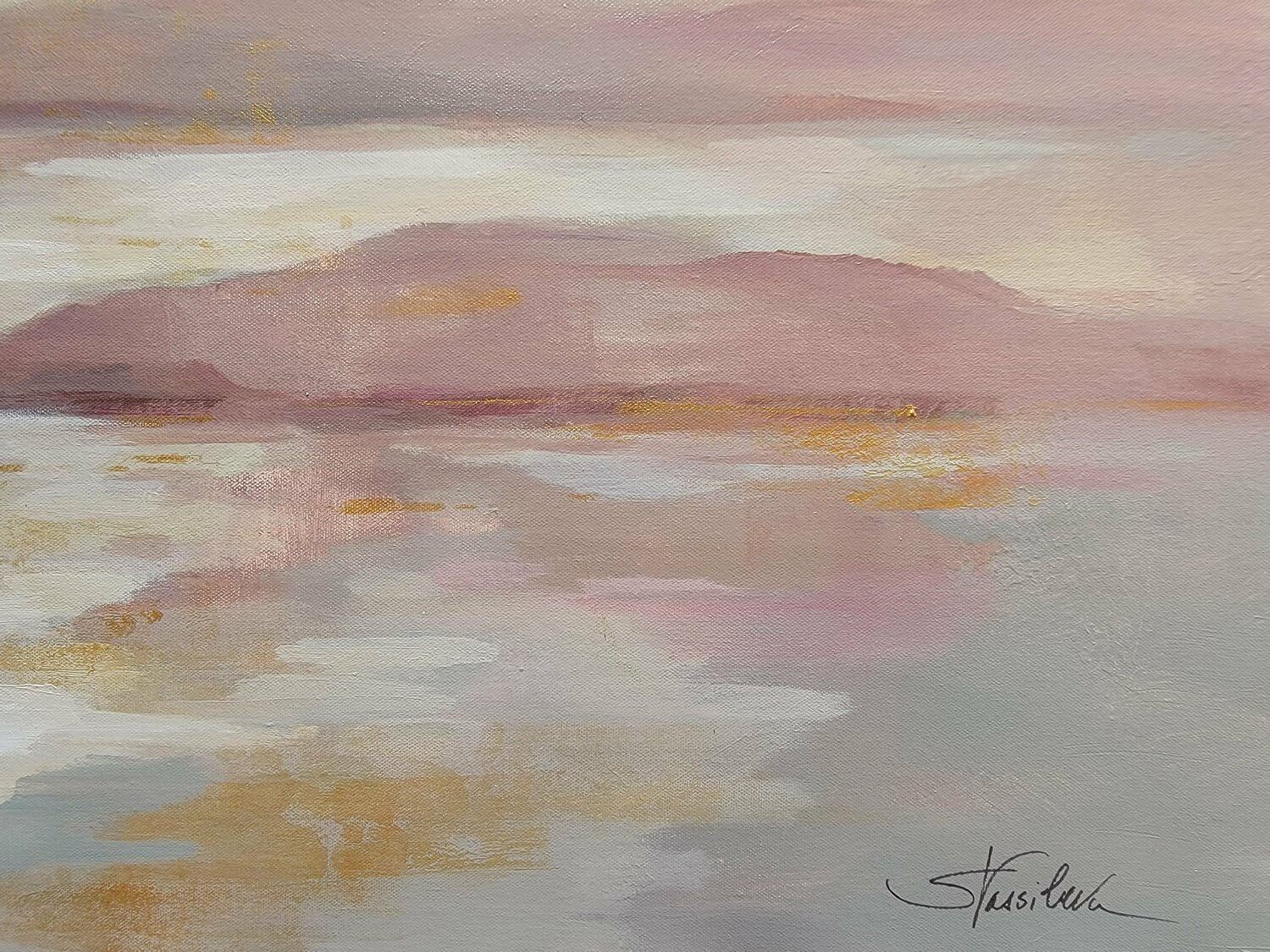 Pink and Gold Landscape - Detail 1