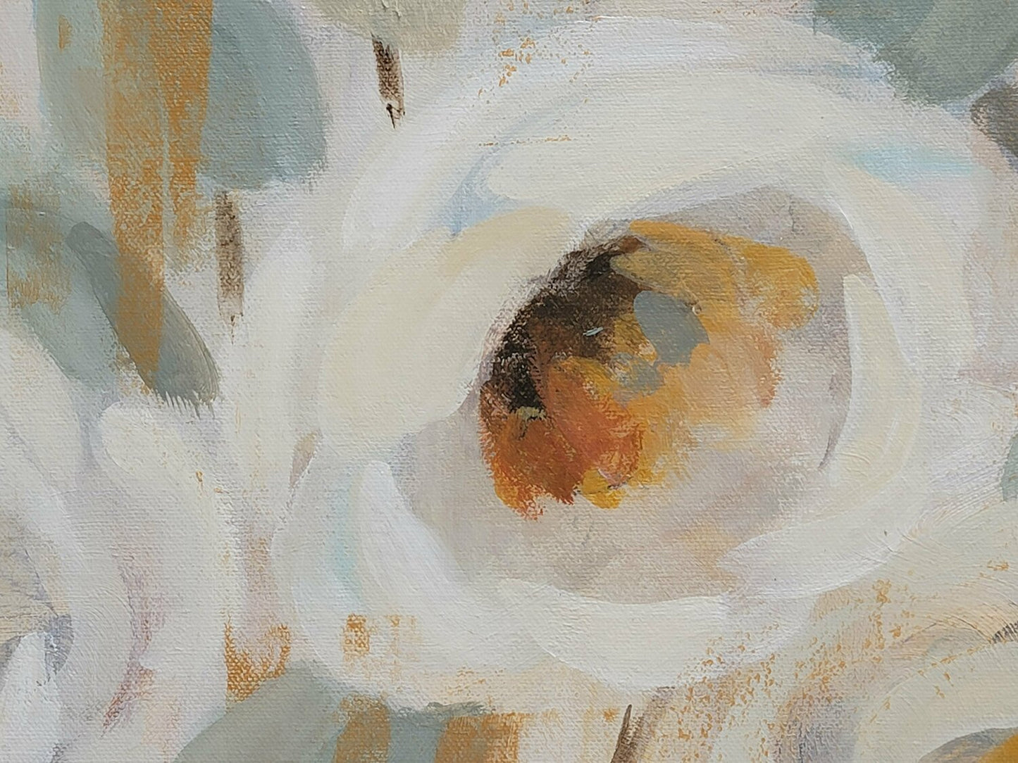 White, Gold and Sage Floral - Detail 3