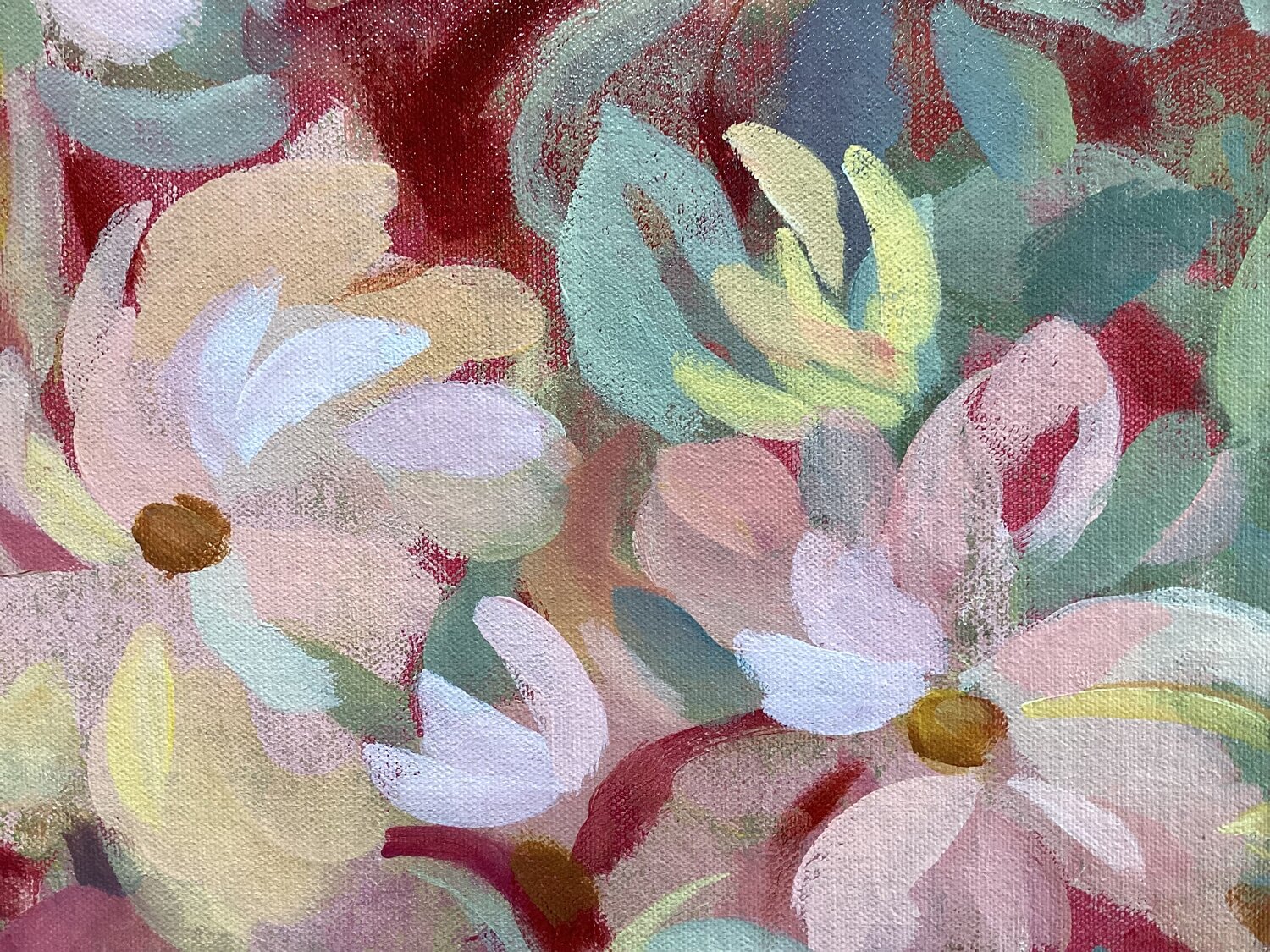 Magenta and Sage Floral - Detail 2