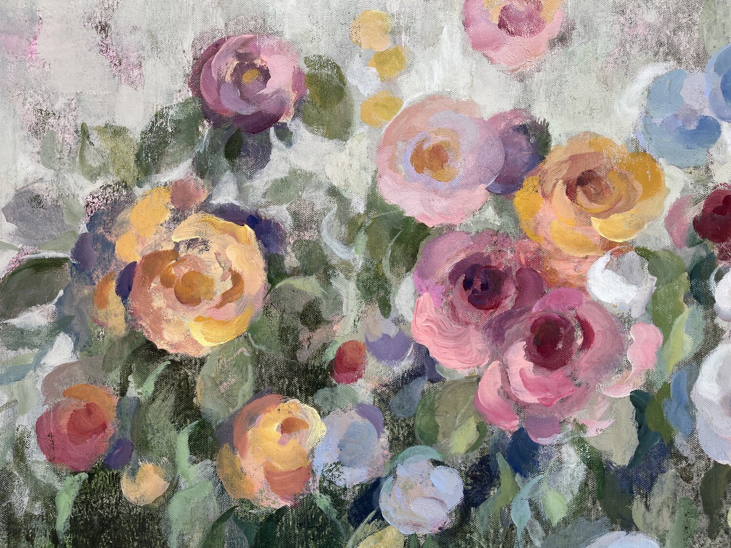 Flowers on Mossy Green - Detail 5