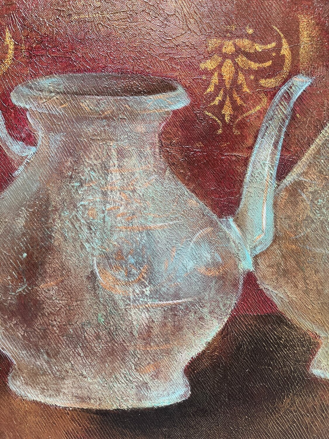 Copper Pots and Terracotta Bowl - Detail 1