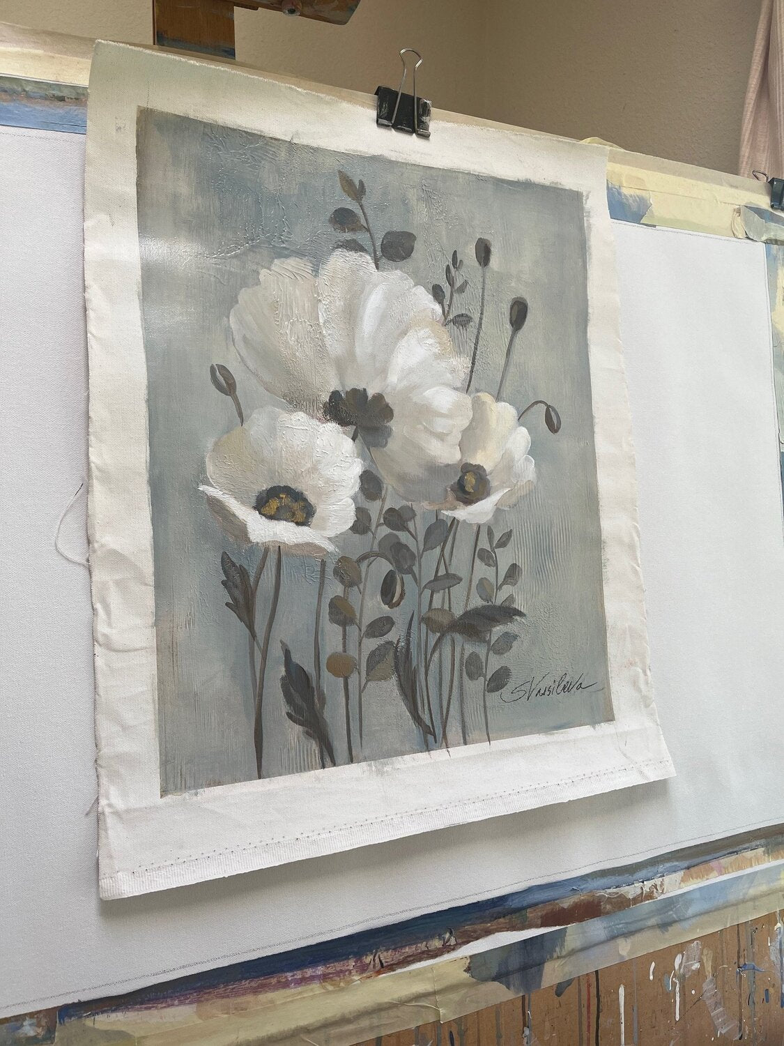 Poppies on Blue - Detail 3