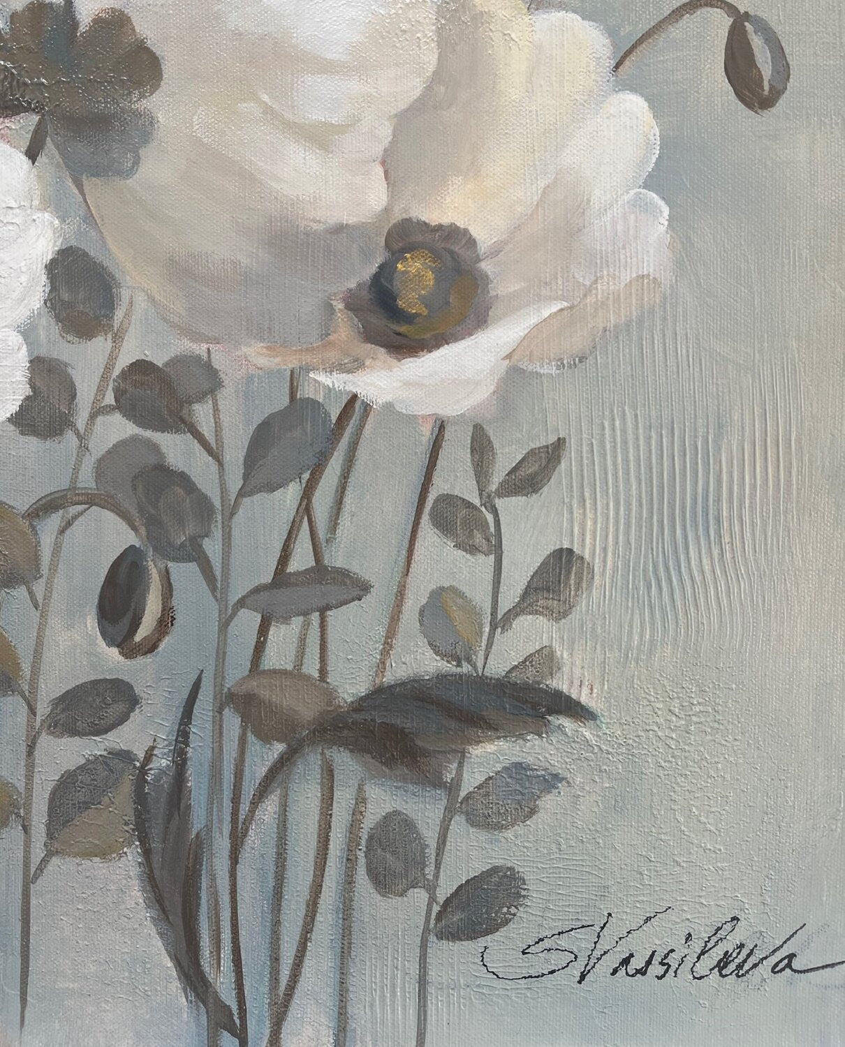 Poppies on Blue - Detail 1