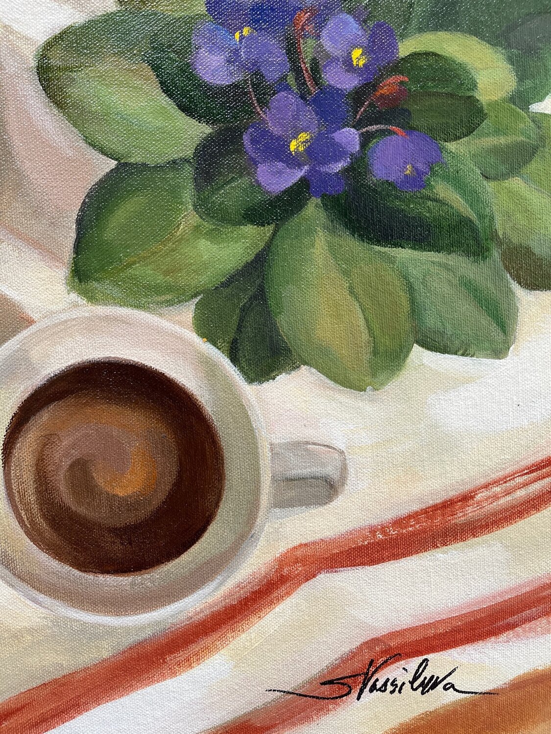 Still Life with Violets - Detail 1