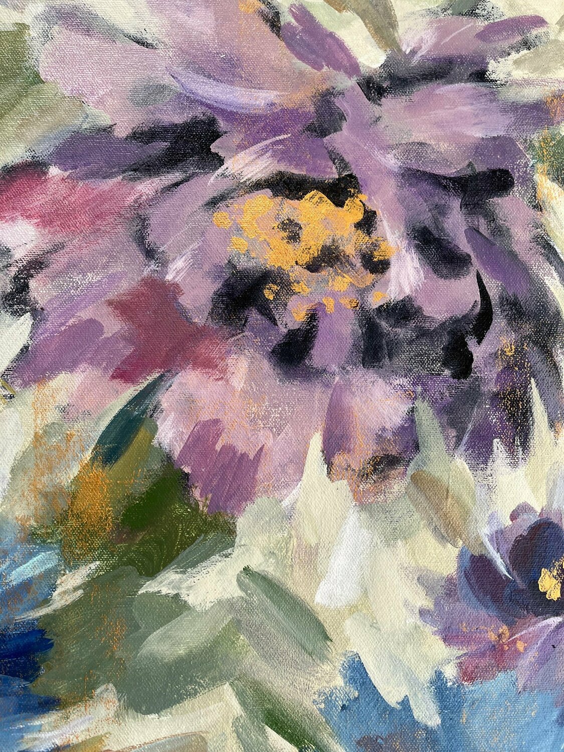 Bold Blue and lavender Flowers - Detail 2