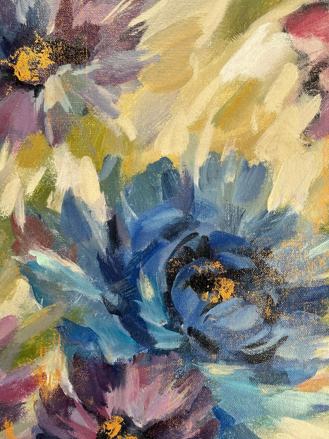Bold Blue and lavender Flowers - Detail 3