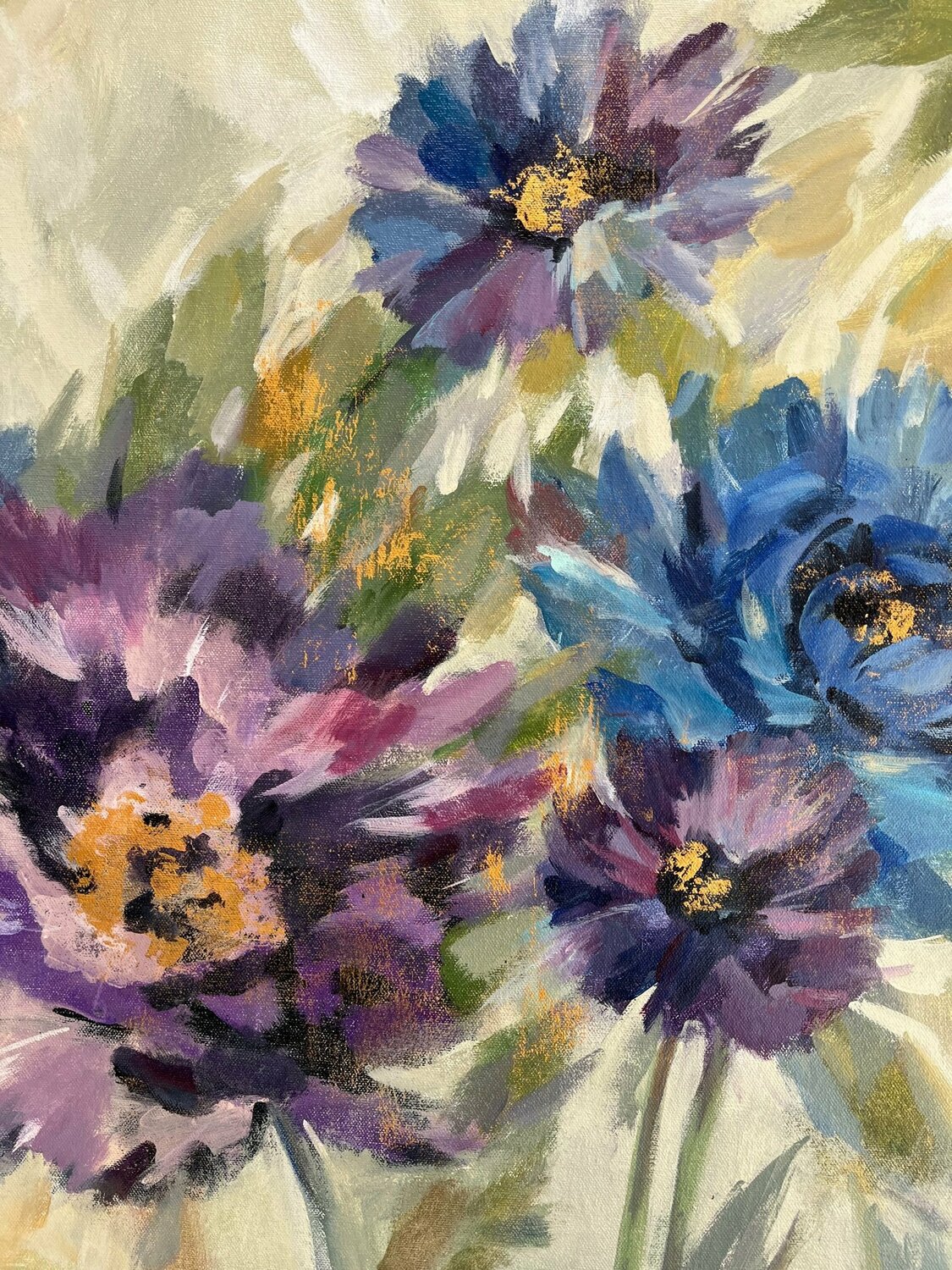 Bold Blue and lavender Flowers - Detail 4