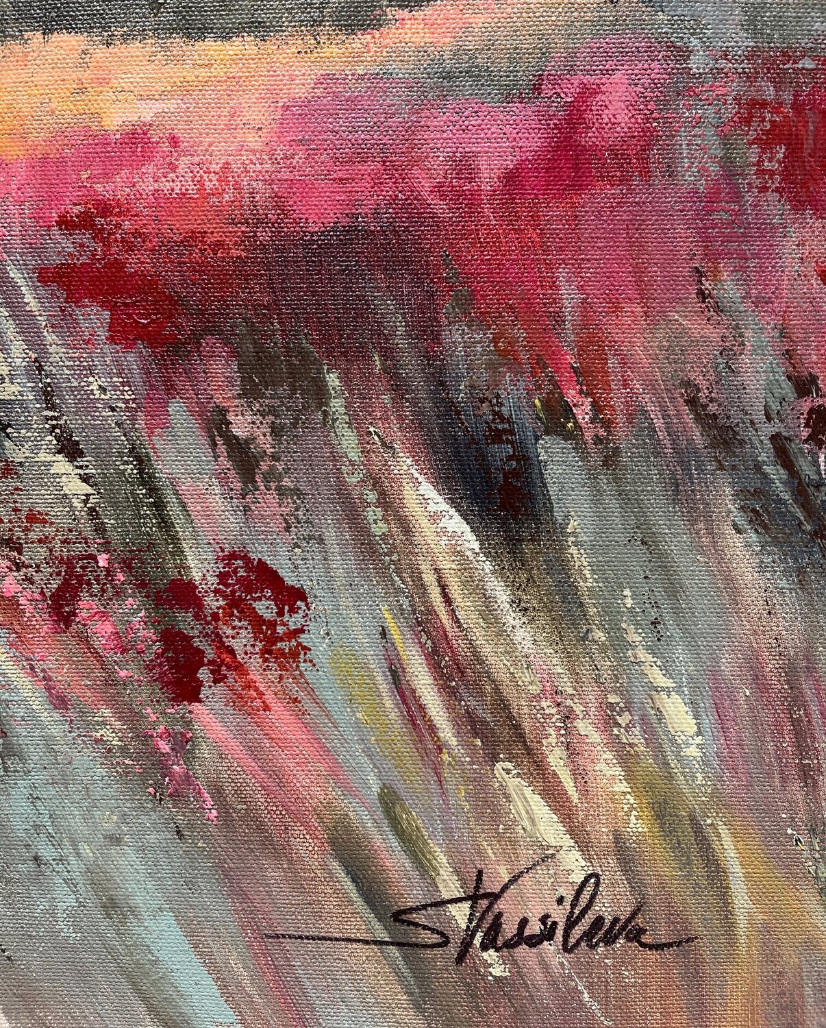 Coral and Magenta Meadow - Detail 3
