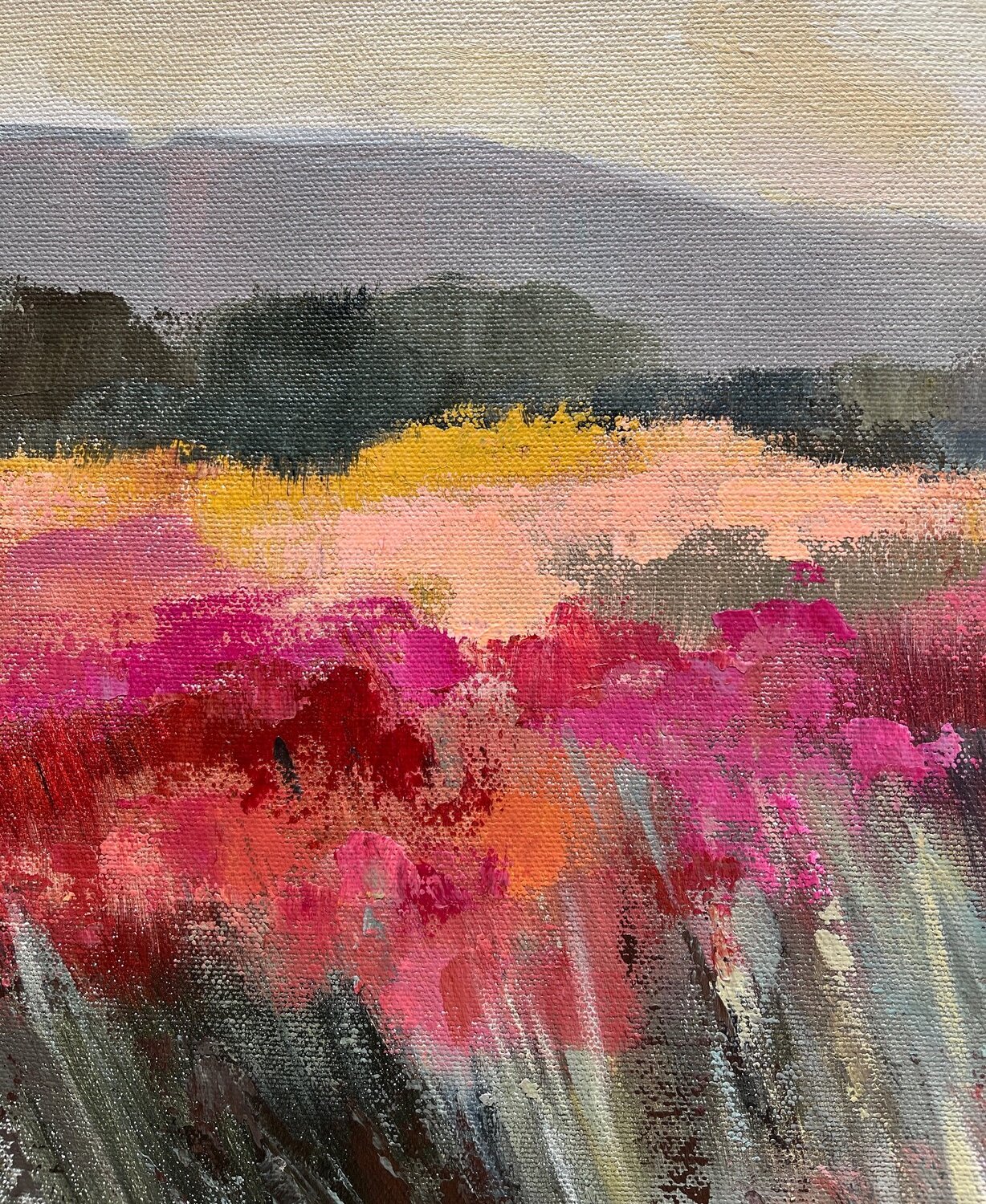 Coral and Magenta Meadow - Detail 1
