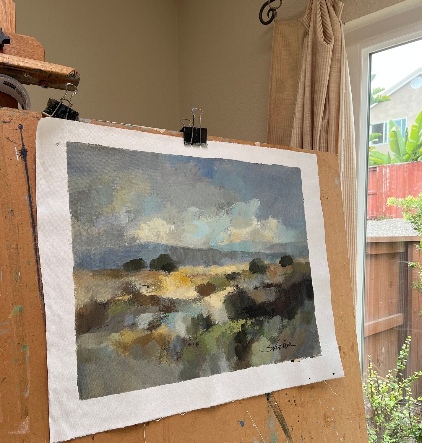 Muted Blue Landscape - Detail 3