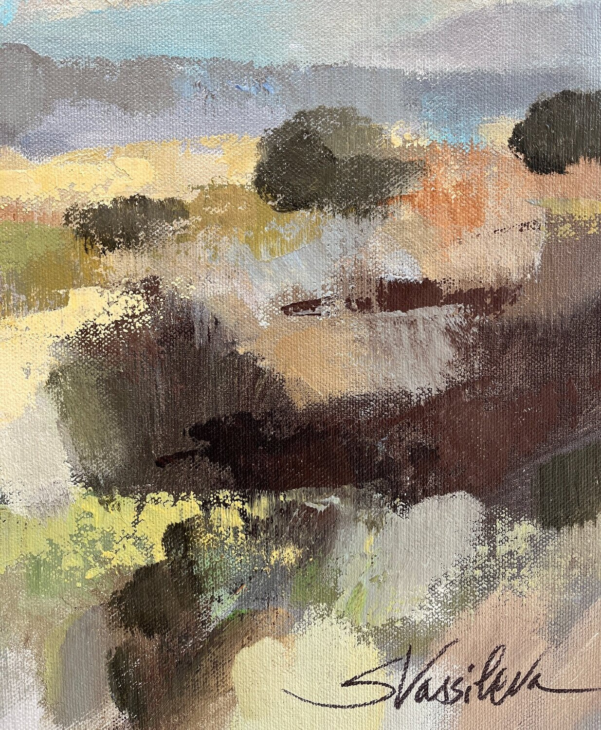 Muted Blue Landscape - Detail 1