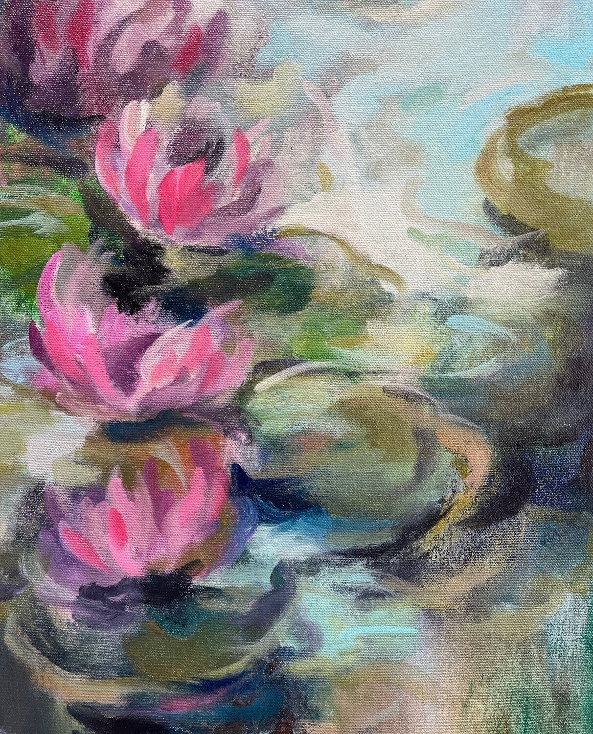 Pink Water Lilies I - Detail 2