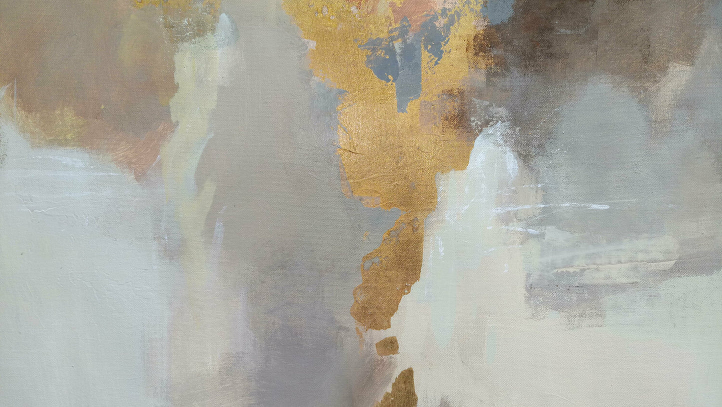 Neutral and Gold Abstract - Detail 2