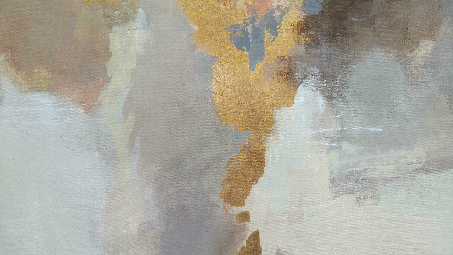 Neutral and Gold Abstract - Detail 2