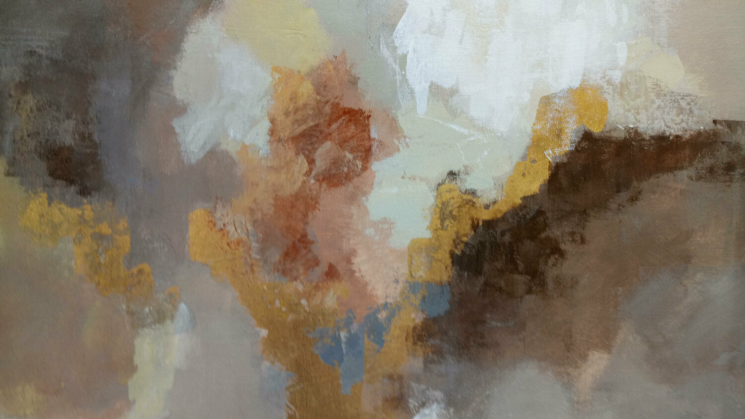 Neutral and Gold Abstract - Detail 1