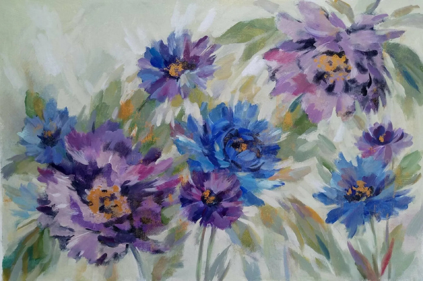 Bold Blue and lavender Flowers
