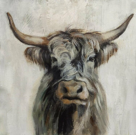 Graphic Highland Cow by Silvia Vassileva